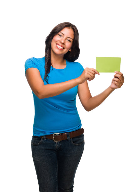 拿着名片的漂亮女人图片下载