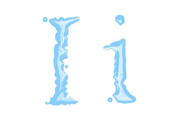 大写字母和小写字母是由水组成的图片下载