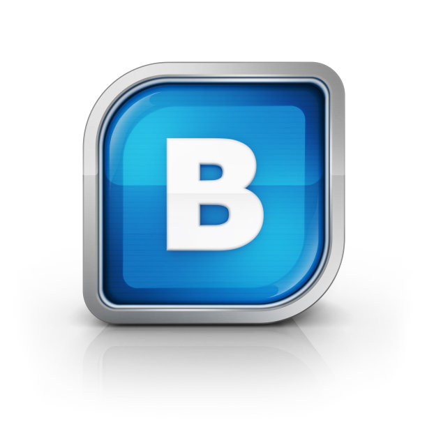 光滑的蓝色字母B 3d图标图片下载