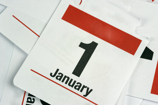 翻转桌面日历页面1月1日图片下载