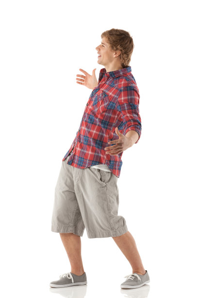 一个年轻人的侧面手势图片下载