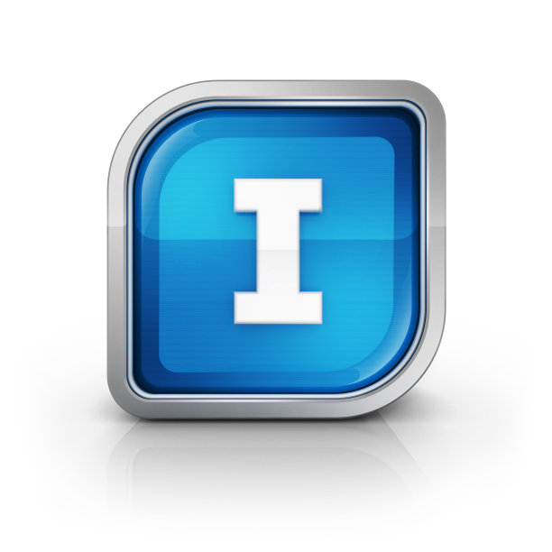 光滑的蓝色字母I 3d图标图片下载