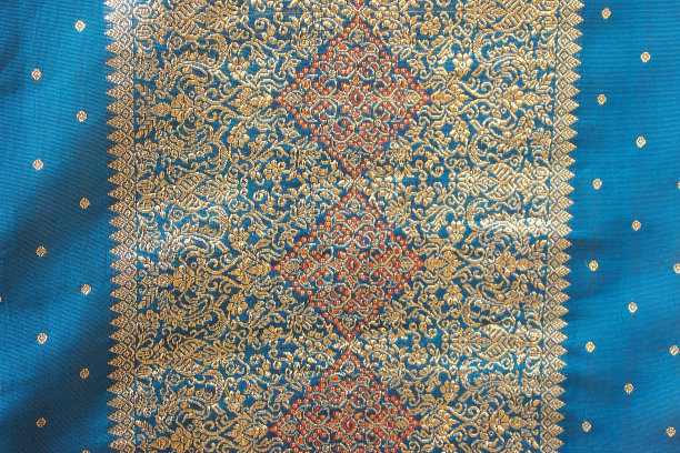 蓝色彩色纱丽服图片下载