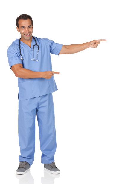 男护士指向侧面图片下载