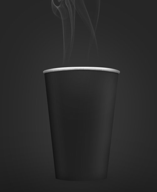带蒸汽的黑纸杯咖啡图片下载