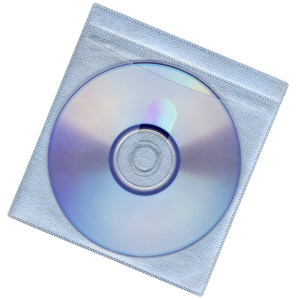 高分辨率隔离DVD (CD-ROM)在蓝色塑料钱包图片下载