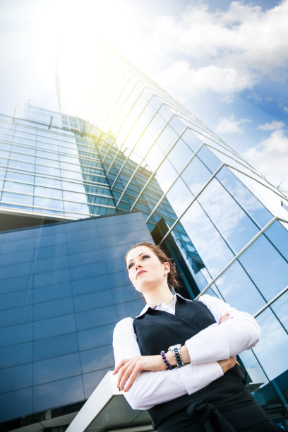 政府办公室外的女商人图片下载