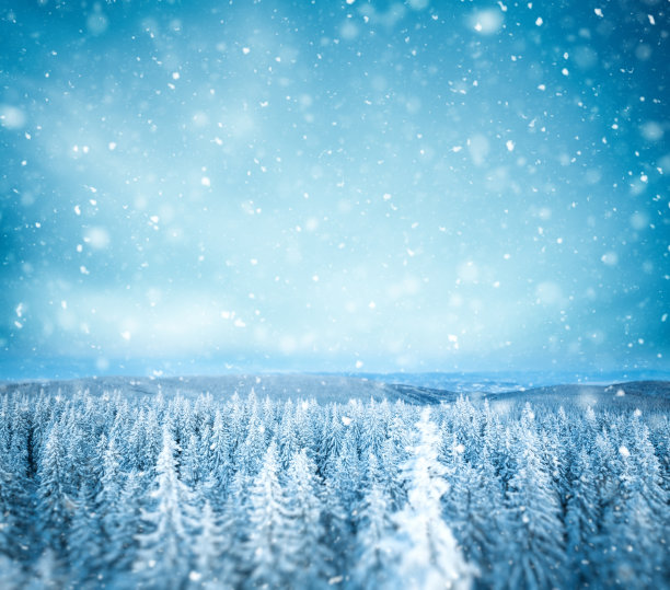 田园诗般的冬天背景素材图片