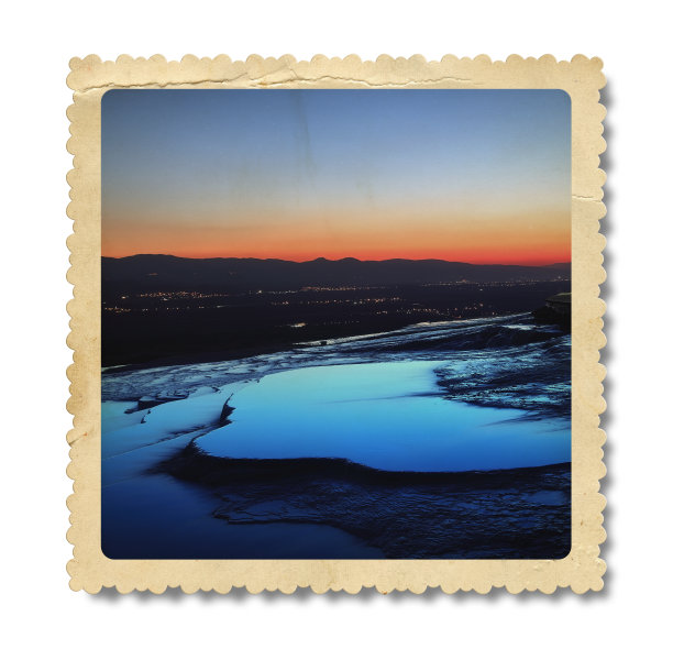 复古棉花城堡“Pamukkale”照片(剪辑路径)图片下载