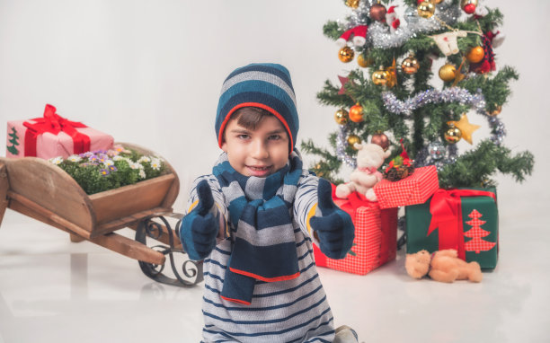 圣诞树和小矮人图片下载