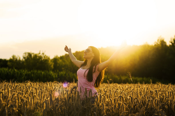 麦田里的女人图片下载