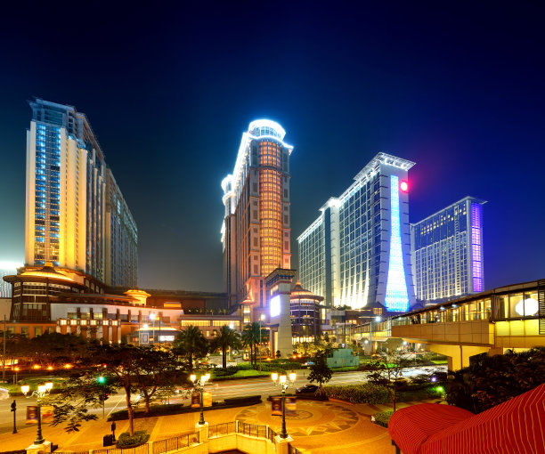 夜晚的澳门天际线图片下载