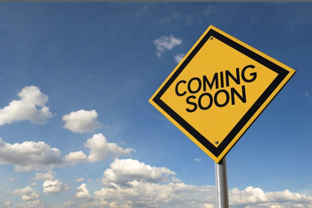 即将到来的黄色公路路牌图片下载