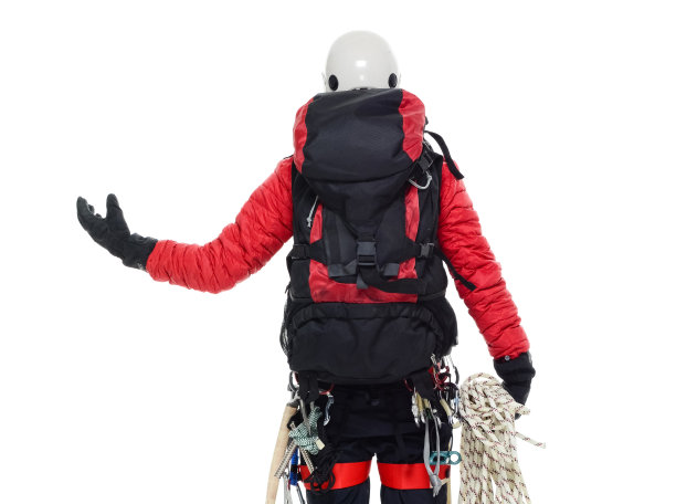 冰上攀登者展示的后视图图片下载