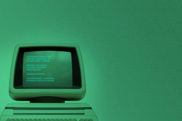 具有老式计算机技术背景和二进制代码图片下载