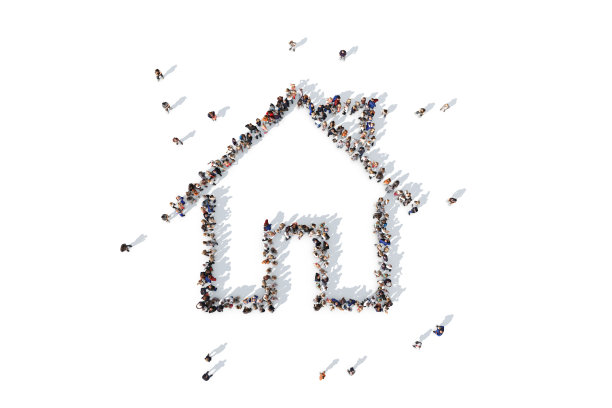 一群人组成一个房子的图标图片下载