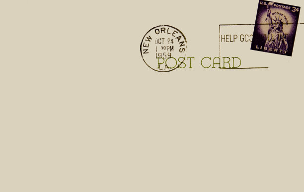 路易斯安那州新奥尔良市1959年邮戳背面明信片图片下载
