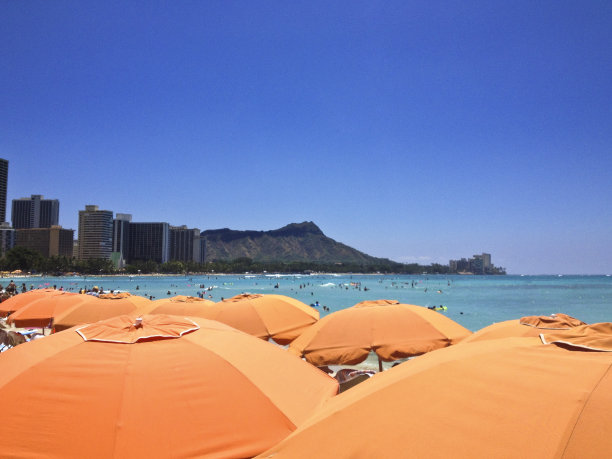 威基基海滩和Diamondhead图片下载