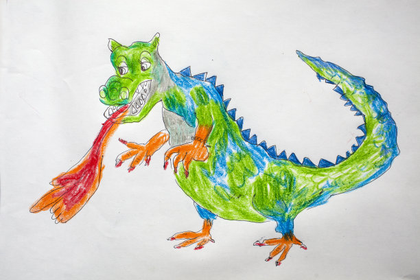 孩子的画——龙素材图片