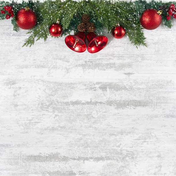 圣诞装饰在老垃圾木板图片下载