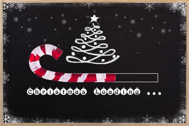 圣诞负荷在黑板上。图片下载