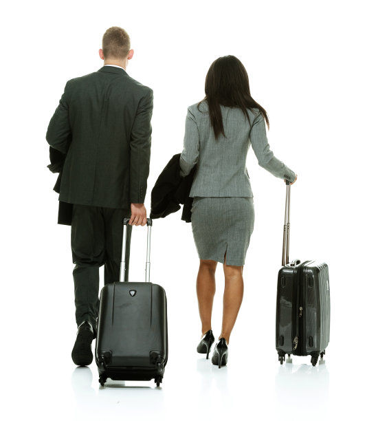 后视图商业夫妇散步图片下载