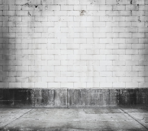 内部有古老的白色砖墙图片下载