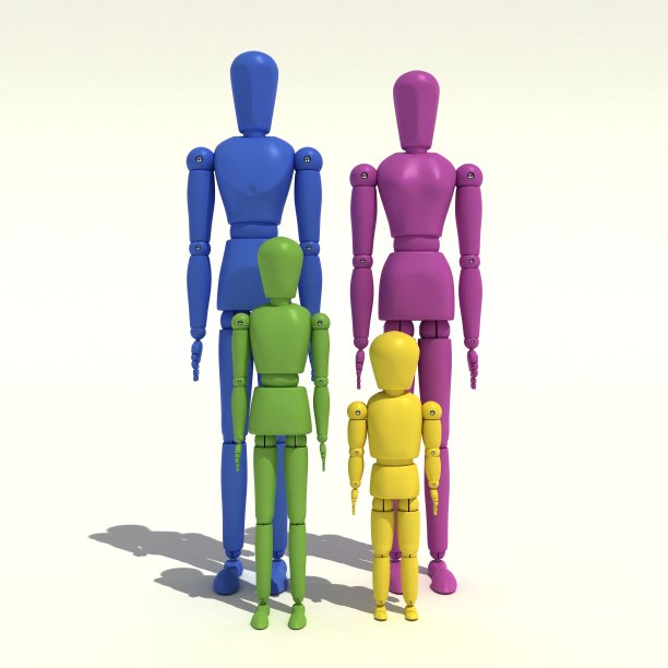 四种字体颜色的家族图片下载