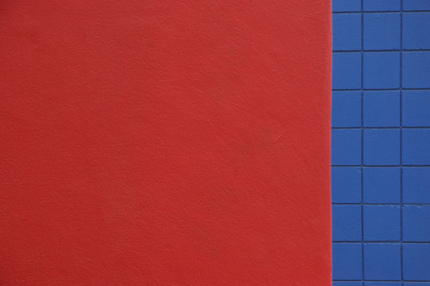 几何图案，红色灰泥和青砖，对比色图片下载