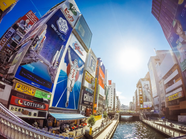 日本大阪道顿堀运河素材图片