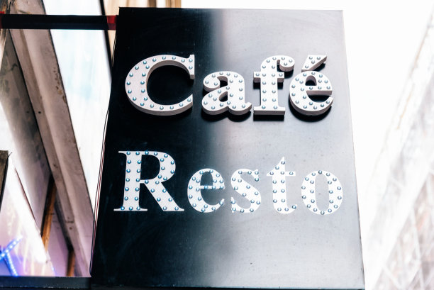 巴黎的咖啡馆和餐厅牌匾图片下载