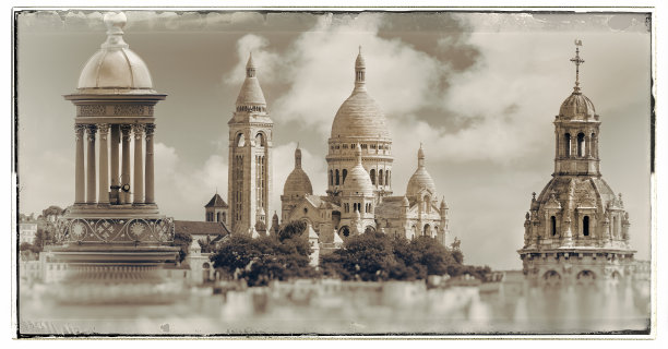 法国巴黎Sacré杯子之间的心图片下载