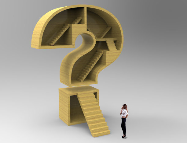 女商人看着问号图片下载