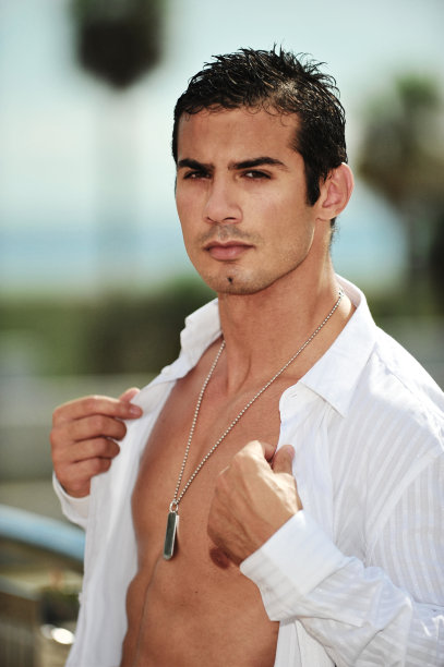 衬衫打开男性时装模特图片下载