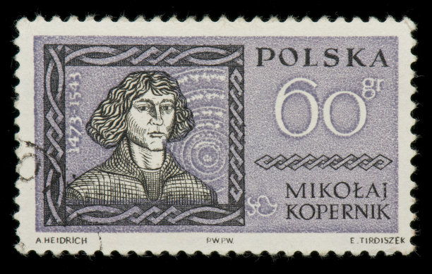 波兰邮票，上面有尼古拉·哥白尼图片下载