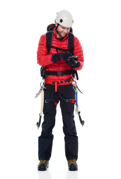 微笑的登山者用手机图片下载