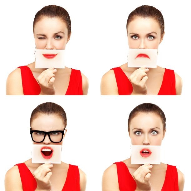 纸上有嘴唇照片的女孩图片下载