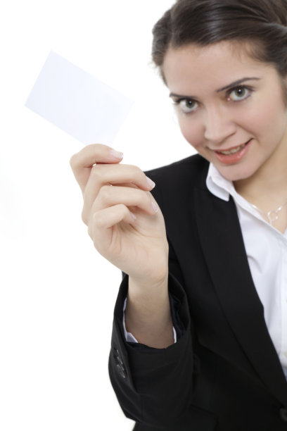 女商人展示名片图片下载