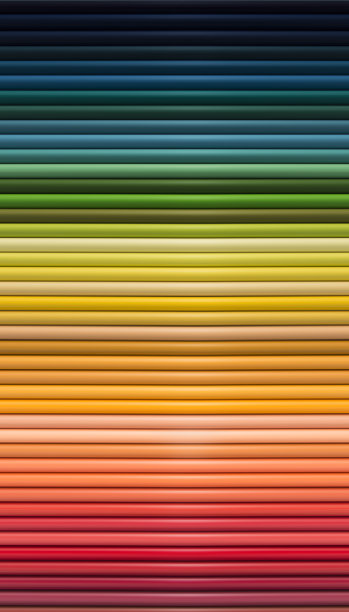 一排排完美的彩色铅笔图片下载