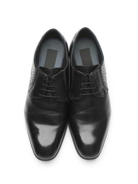 优雅的黑色商务鞋隔离在白色图片下载