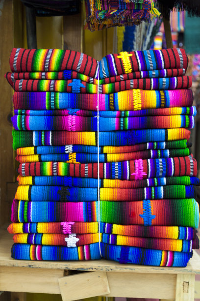 五彩缤纷的中美洲毛毯图片下载