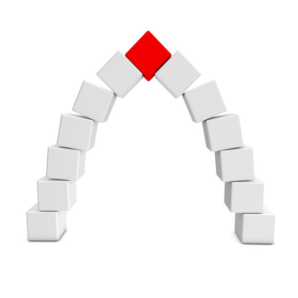 带有红色楔石的立方体拱门图片下载