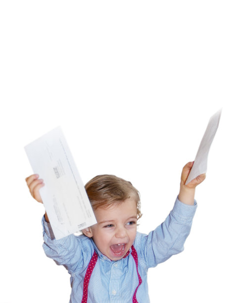 小男孩和发票图片下载