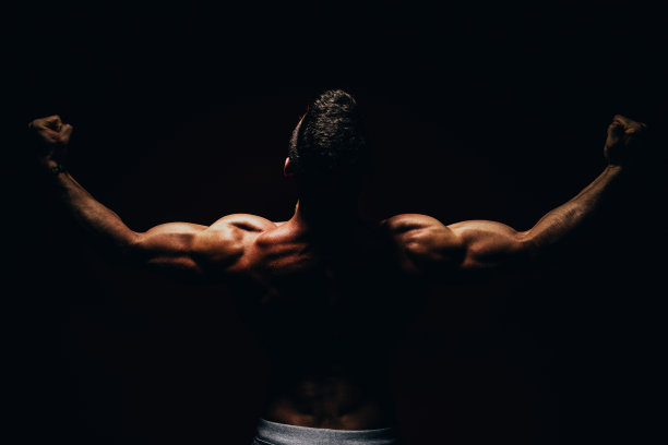 背部的健美运动员伸缩肌肉图片下载