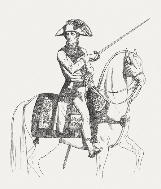 拿破仑·波拿巴作为第一执政官，木刻，1881年出版图片下载