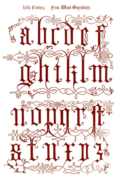16世纪的木刻字母图片下载