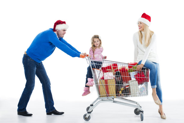圣诞节的家庭购物图片下载