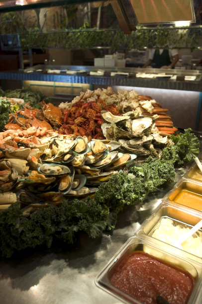 自助餐海鲜，调味品，寿司吧图片下载