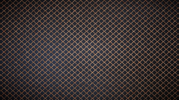 简单生锈的栅栏孤立在黑色图片下载