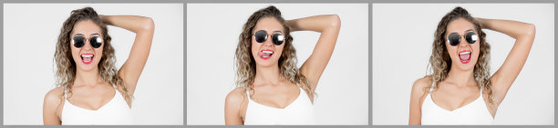 夏天的肖像兴奋的年轻女子图片下载